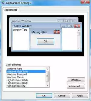 disabling aero in windows 7