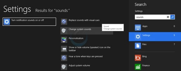 windows 8 sound settings