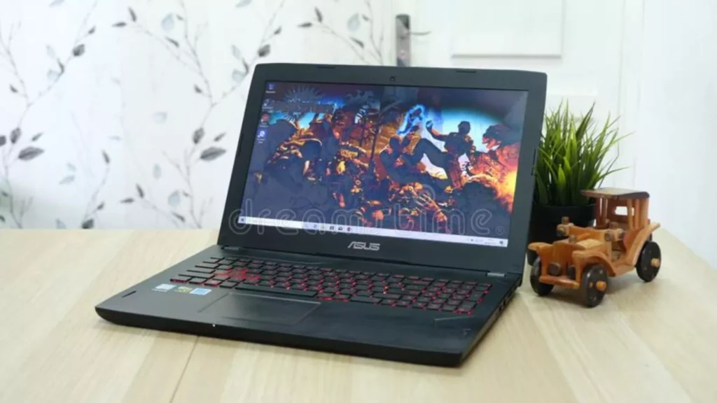 gaming laptop in office